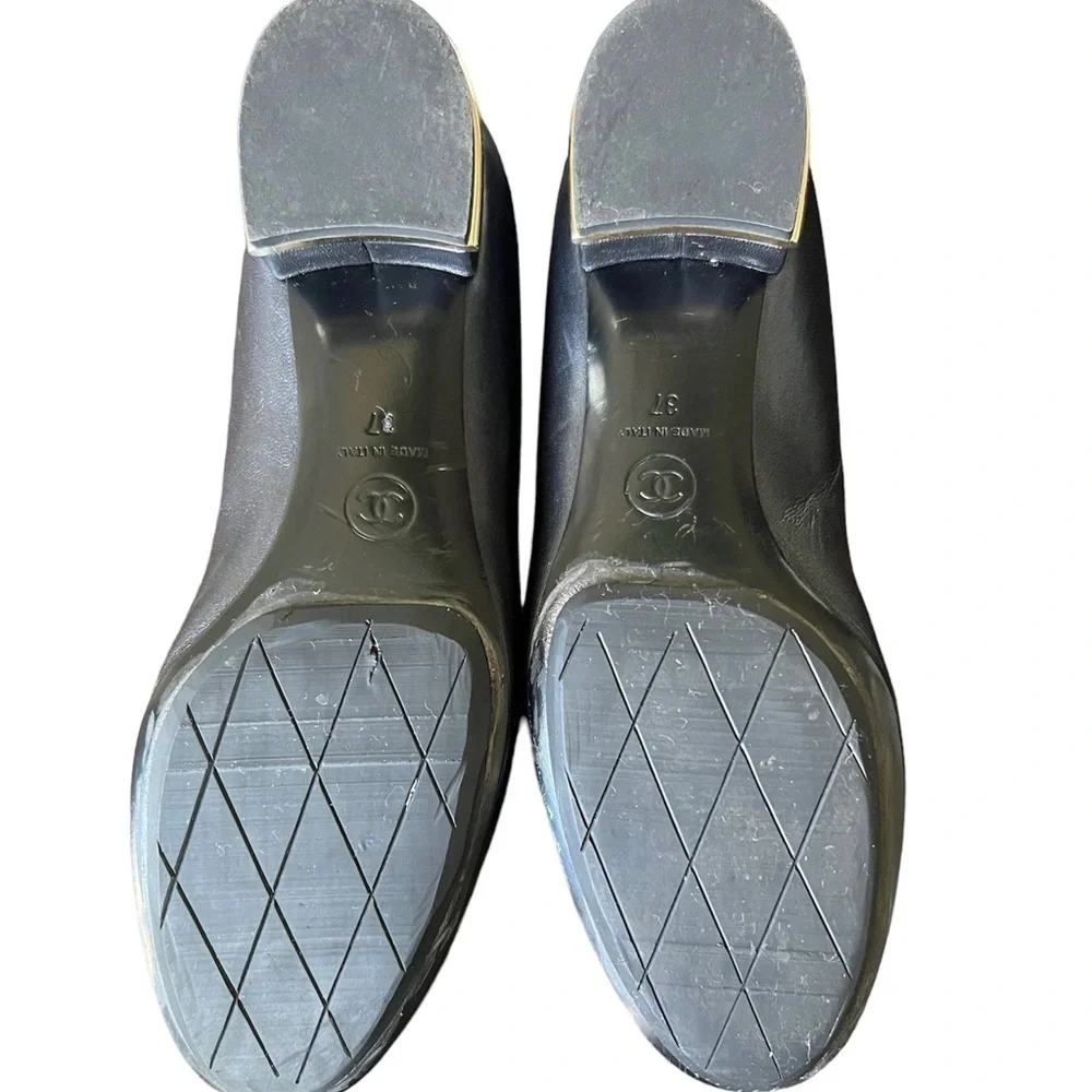 CHANEL Authentic Camellia Flower Shoes 37
